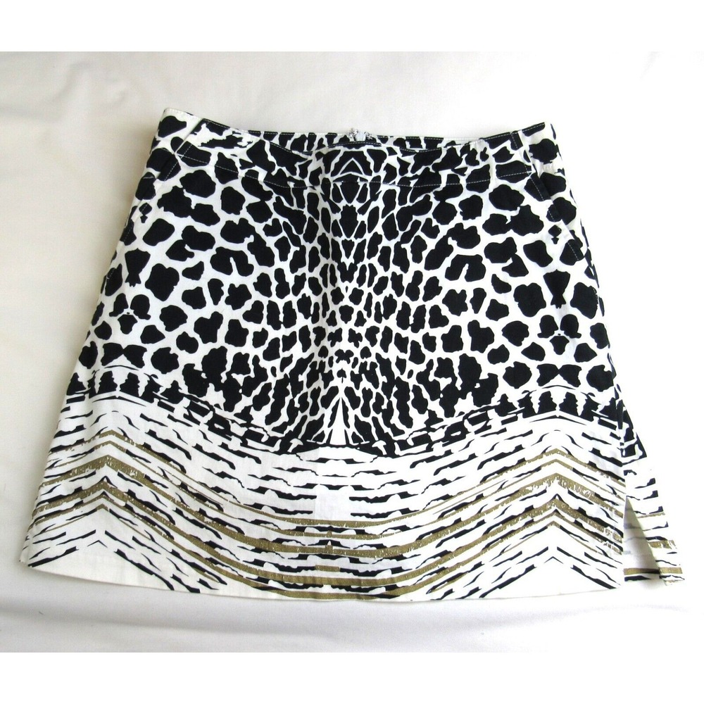 Women's Lady Hagen Golf Skort Black & White Animal Print Pockets Lined Size 4